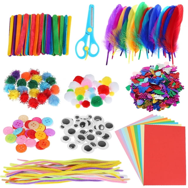 1 Set Kid Art Craft Sets for Christmas Gift Arts Supplies Kits Brain and Creativity Development DIY Crafting Collage Arts Set Enhance Imagination and Concentration Creative Toys Great Gif