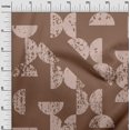 thumbnail image 3 of oneOone Cotton Silk Brown Fabric Geometric Half Circle Sewing Craft Projects Fabric Prints By Yard 42 Inch Wide, 3 of 4