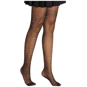 Womens Socks Silk Stockings for Women Women's Fashion Jacquard Star Pattern Ultra Thin Ultra Transparent Pantyhose Black Adult Female Clothes Black Size A