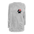 thumbnail image 4 of Chemises à Manches Longues pour Femmes Col Rond et Hiver Ample Imprimé Poche Chaud Blouse à Manches Longues Hauts Chandails en Liquidation, 4 of 4