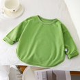 thumbnail image 1 of RXIRUCGD T-shirt à Manches Longues pour Bébé et Enfant, Chandail de Base Uni à Col Rond, Haut à Manches Longues ( Vert, Taille : 110 ), 1 of 3