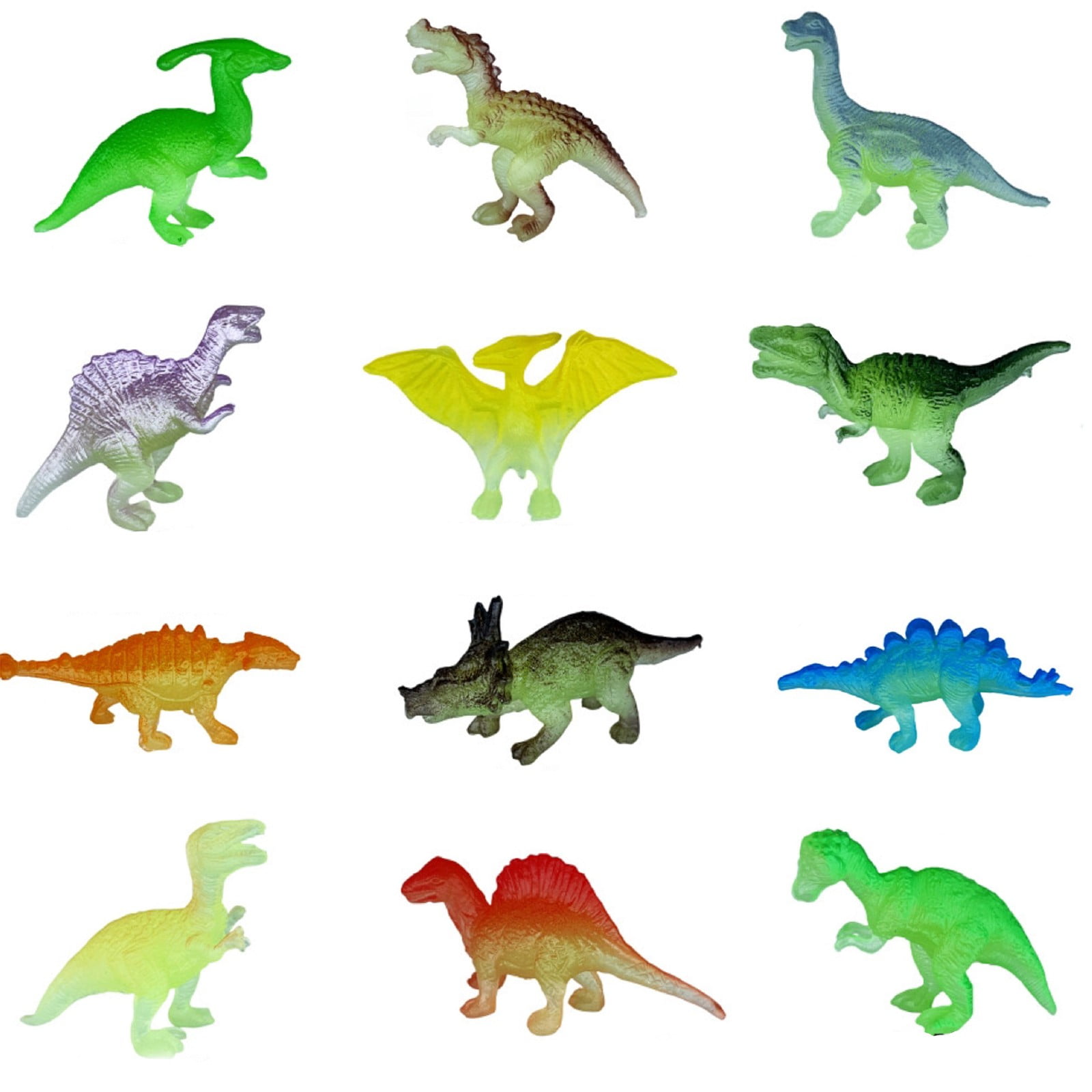 Zanvin Toddler Toys, Night Light Mini Dinosaur Party Pack Plastic Mini Education Dinosaur Animals Toys Funny Party Gifts Preschool Toys School Carniva