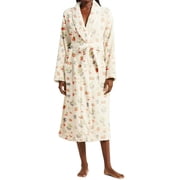 Women's Robes Women Soft Dressing Gown Floral Fruit Print Warm Bathrobe Long Towel Kimono Robe With Pocket L