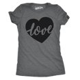 thumbnail image 1 of T-shirt pour Femmes « Love Script Heart Cute Relationship » pour Dames (Gris Chiné Foncé) - TTG, 1 of 3