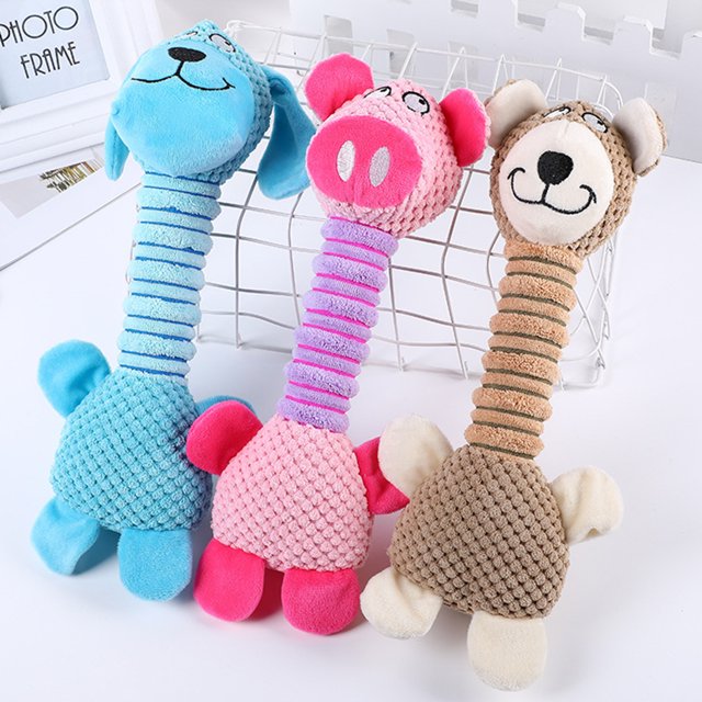 Flmtop Peluche pour Animaux de Compagnie, Forme Particulière, Résistant aux Morsures, Jouet pour Chien, Bleu