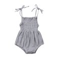 thumbnail image 1 of Kmbangi Bébé Été Coton Fronde Romper Dentelle jusqu'à Stretch Ruched Combinaison, 1 of 7