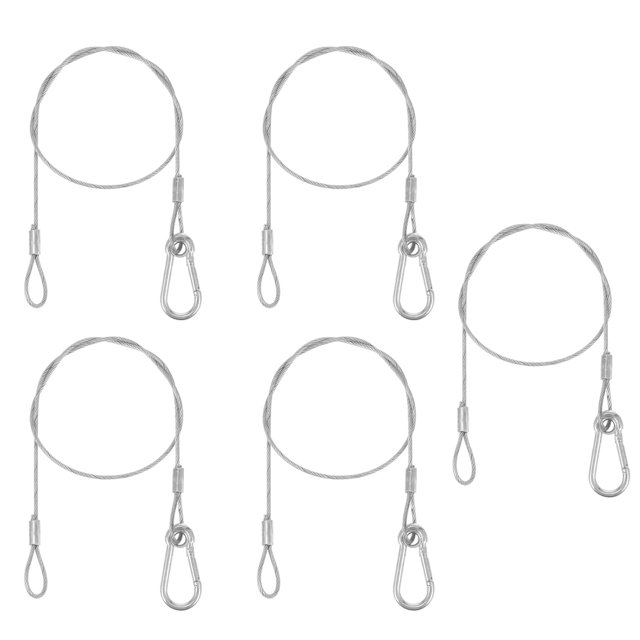 Safety Stainless Steel Tether for Stage Light 5Pcs 24.37X0.79X0.20Inch