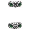 thumbnail image 3 of Maytalsory Retro Owl Eye Ring Electroplated With Luster Eye Owl Ring Alloy Exquisite Craft Adjustable Size Official Green 2Set, 3 of 6