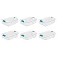 thumbnail image 1 of Sterilite 32 Quart Clear Plastic Stackable Storage Box Container (6 Pack), 1 of 10