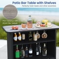 thumbnail image 2 of Gymax Set Of 3 Outdoor Bar Set Bar Height Table & Armchairs w/ Footrest 2-Tier Shelf Black, 2 of 6