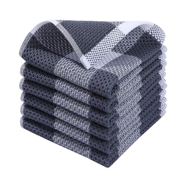 zanvin Cleaning Cloths, Dish Cloth Cotton Thickened Towel Quick Absorbent Towel Nonfading Cloth Lattice Wipe Tablecloth, Gifts for Women