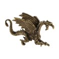 thumbnail image 3 of simhoa Brass Small Flying Dragon Statue 6.5x3.8cm for Entryway Tabletop Accessories, 3 of 8