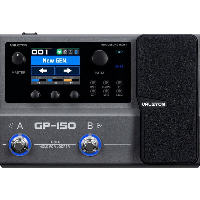 Valeton GP-150 Guitare Processeur Multi-Effets avec Pédale d'Expression, Bluetooth et Batterie Intégrée
