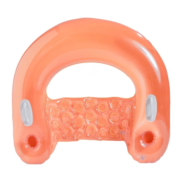 Milaget Inflatable Pool Floats with Cup Holder Lounge Chair for Outdoor Beach Summer Orange