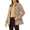 thumbnail image 4 of INSPIRE CHIC Manteau à Col Simple pour Femmes Peter Pan m Brun Clair, 4 of 6
