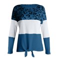 thumbnail image 3 of RKSTN Sweaters for Women Fashion Stripe Leopard Print Comfortable Long Sleeves Sweater Tops Fall Sweaters, 3 of 9