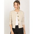 thumbnail image 2 of INSPIRE CHIC Women's Fall Vintage Lightweight Short Button Jacket with Pockets, 2 of 6