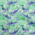thumbnail image 1 of oneOone Polyester Lycra Green Fabric Whale Craft Projects Decor Fabric Printed By The Yard 56 Inch Wide, 1 of 5