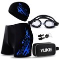 thumbnail image 1 of Men Swimsuit Quick Dry Fashion Multiuse Swim Suit Swim Trunks with Cap & Goggles, 1 of 10