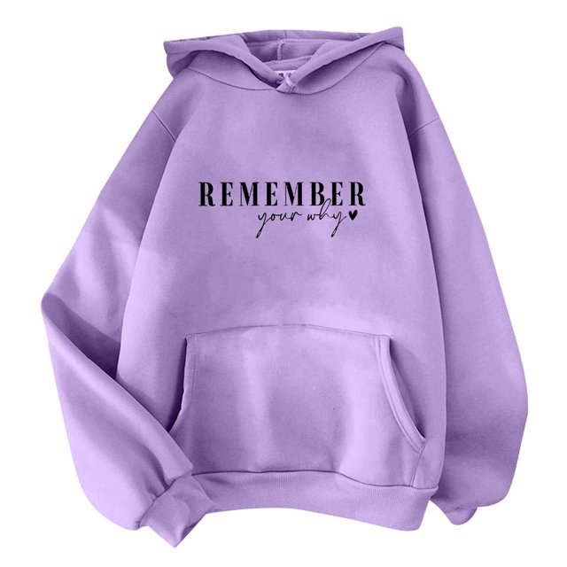 KIHOUT Spring Winter Womens Tops Fashion Classic Solid Color Long Sleeve Hooded Pocket Tops Sweatshirts
