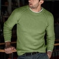 thumbnail image 2 of UVEASISHA Chandail en Tricot Côtelé Uni pour Homme Automne Hiver Décontracté Coupe Régulière Chandail à Enfiler Hauts Tricotés Col Rond Manches Raglan Chandails Confortables pour Hommes 2024 Rabais de 50 pour Cent Offres Aujourd'hui Vert Armée 3TG, 2 of 7