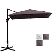 thumbnail image 1 of Outsunny 8'x8' Square Patio Hanging Offset Umbrella w/ Base Light Brown, 1 of 10