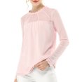 thumbnail image 5 of INSPIRE CHIC Blouses Décontractées pour Femmes à Col Rond en Dentelle Florale à Manches Longues en Chiffon, 5 of 5