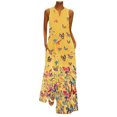 thumbnail image 2 of YUNAFT Robes pour Femmes Liquidation Femmes Grande Taille Imprimé Papillon Quotidien Sans Manches Vintage Bohème Col en V Robe Maxi Solde, 2 of 9