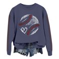 thumbnail image 2 of IMENGL Spring baseball print crew neck hooded sweatshirt long, Blue L, Size M-2XL, 2 of 4