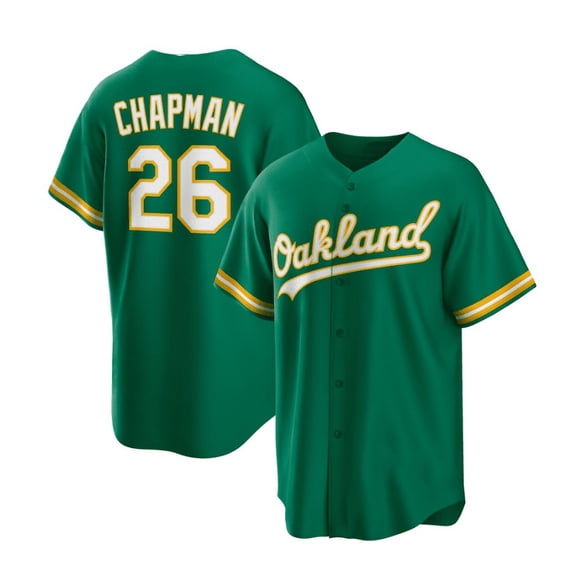 Chandail de Baseball pour Hommes Oakland Athletics CHAPMAN 26# DIAZ 12# Réplique pour Adulte avec Nom de Joueur Chandail Bleu Marine