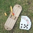 thumbnail image 4 of Cribbage Board Board Game Set Board Camping 2 Track 4 Pegs Premium Leather Sleek Design Play Anywhere High-Quality Game, 4 of 8
