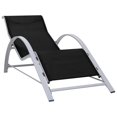 thumbnail image 1 of vidaXL Chaise Longue Textilène et Aluminium Noir, 1 of 5