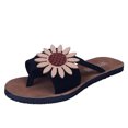 thumbnail image 2 of Dvkptbk Pantoufles pour Femmes Sandales de Plage Décontractées et Tendance en Suède à Fleurs à Bout Ouvert Plates Chaussures de Plage Chaussures pour Femmes, 2 of 9
