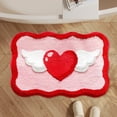 thumbnail image 4 of EGNMCR Tapis en Forme de Cœur Uniques Résistant aux Taches et Sensible aux Soins pour Chevet Adapté aux Décorations de la Saint-Valentin Tapis de Sol en polyester, 4 of 6