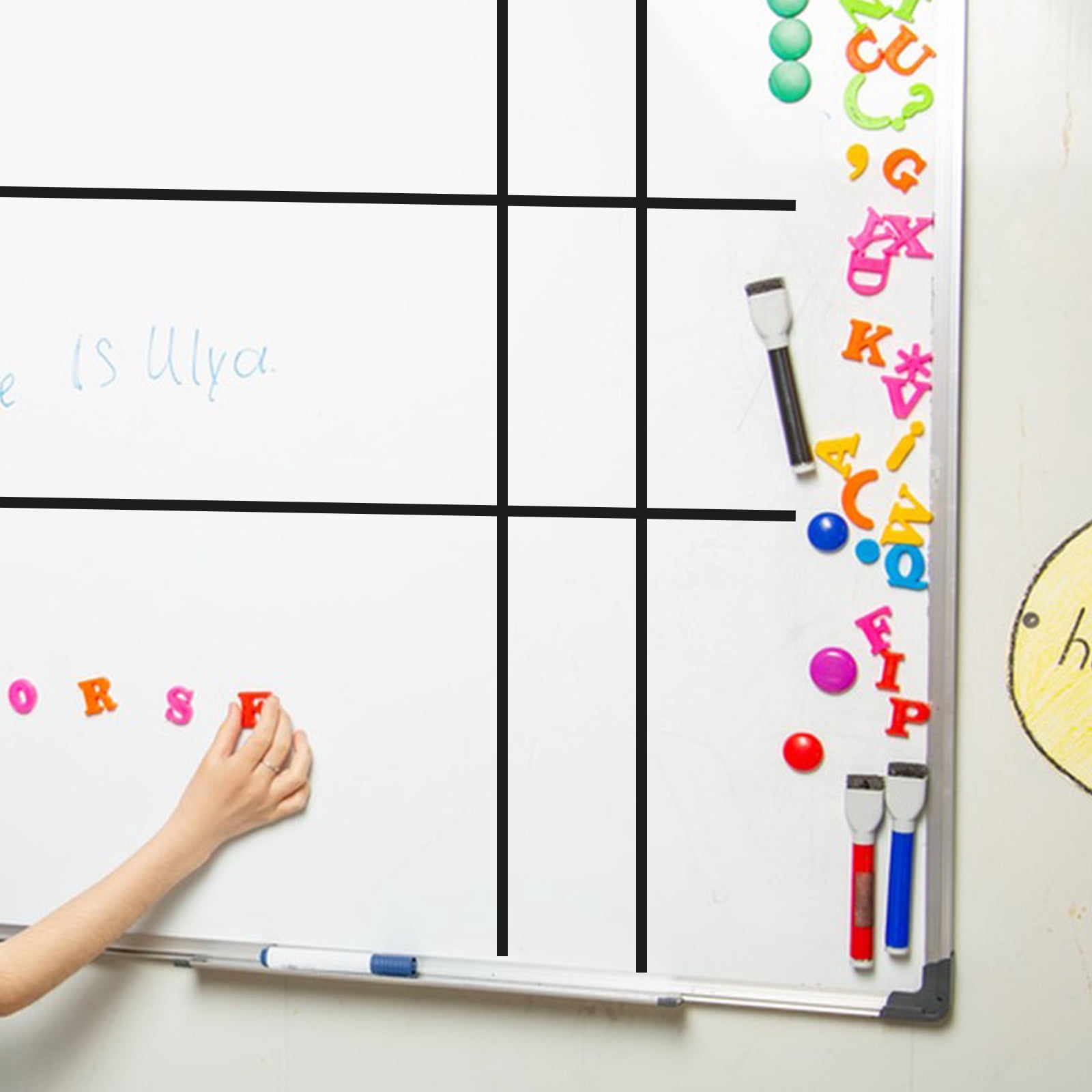 PTOOTP 10Pcs Black Dry Erase Board Tape for Gridding Charts and Whiteboard Organization