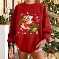 thumbnail image 1 of Hauts pour Femmes Hiver Noël Chien Impression Classique Pull Ample Sweat-Shirt, 1 of 5
