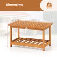 thumbnail image 3 of Gymax Table Basse de Patio Extérieure en Acacia à Lattes avec Plateau à Lattes, 3 of 10