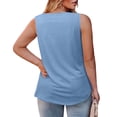 thumbnail image 4 of ShomPort Débardeurs à Encolure Carrée Plissée pour Femmes Grande Taille Été Sans Manches Décontractés Amples Fluides, 4 of 7