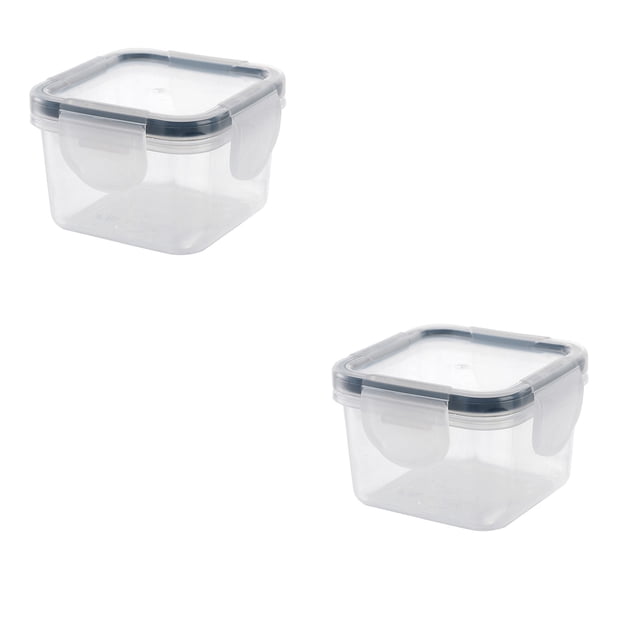 Hinati Limited Time Deal 2Pcs Mini Plastic Food Storage Containers with Lids Square Containers Storage Drawers, Organizers and Storage Bins for Kitchen Pantry Organization and Storage