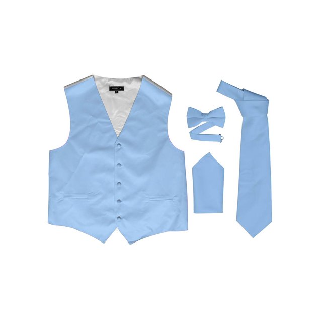 Omega Button Vest Formal 4 piece Dress Kit - Baby Blue - X-Large