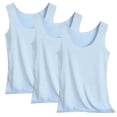 thumbnail image 1 of Pyjama pour Femmes, Mode Femmes Dames Débardeur Uni à Encolure en U Hauts de Pyjama 3 Pcs Hauts de Bas, Cadeaux pour Femmes, G, 1 of 4