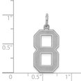 thumbnail image 2 of 925 Sterling Silver Number 8 Necklace Pendant Charm Charms, 2 of 6