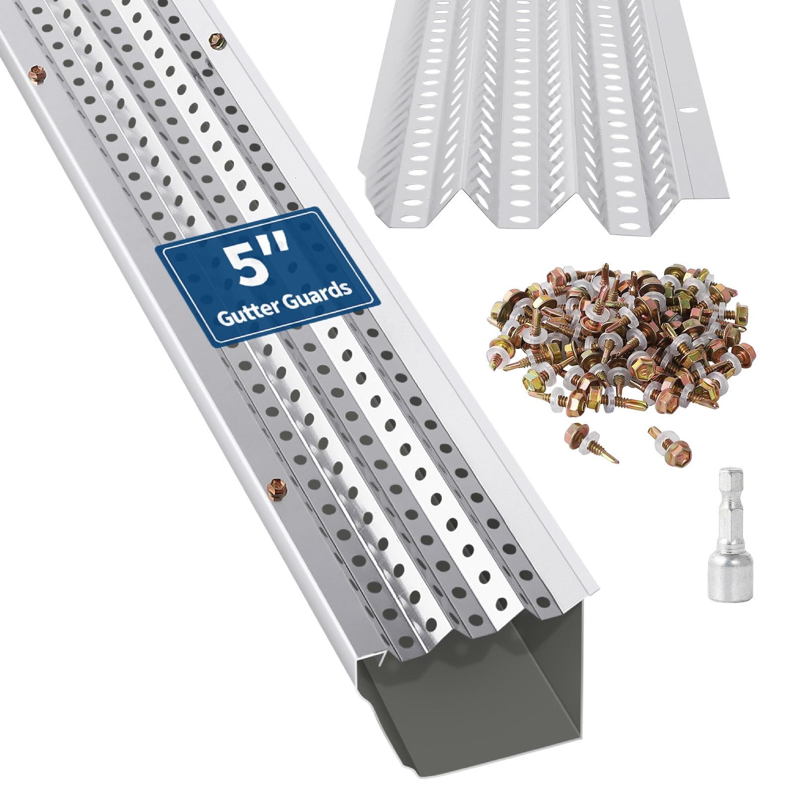 Pack De 35 Protège-gouttières En Acier Inoxydable – Micro-maille, Pour Gouttières 4, 5, 6 Pouces