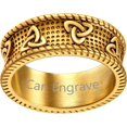 thumbnail image 1 of ORUYROP Men Vintage Celtic Rings, Can Engrave, Stainless Steel/Gold Plated/Black (Send Gift Box), 1 of 7