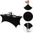 thumbnail image 2 of Stretchable Polyester Rectangle Table Cover for Outdoor Events – Elastic Fitted Design for Parties Weddings Banquets and Gatherings – - Table Protector, 2 of 7