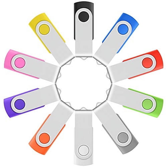 Enfain 16GB USB Flash Drive Memory Stick Thumb Drives Bulk (Multicolor 10 Pack)