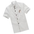 thumbnail image 3 of Unisex Short Sleeve Chef Uniform Basical Chef Catering Shirt for Bakery Food Service Restaurant Size L (White), 3 of 8