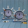 thumbnail image 4 of Wooden Nautical Anchor Boat Steering Wheel Time Clock Nautical Beach Boat Table Decor Lighthouse, 4 of 9