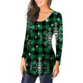 thumbnail image 3 of MesaSe Tunique de Noël Imprimée Col Rond pour Femmes Boutons Manches Longues Blouse Ample, 3 of 6