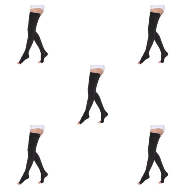 maskred Soft And Comfortable Tights High Stocking Stretchy Warm Fashionable Easy To Wear Nylon Compression Stockings Open Toe-black XXL 5Set